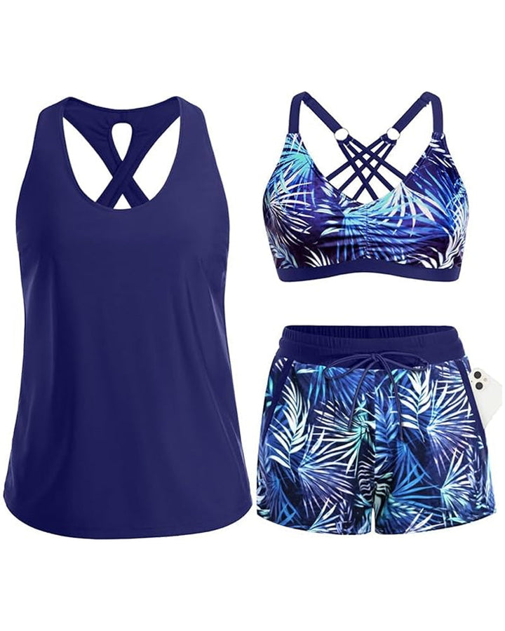Wynter™ | 3-Piece Raglan Bikini Set With Cover-Up