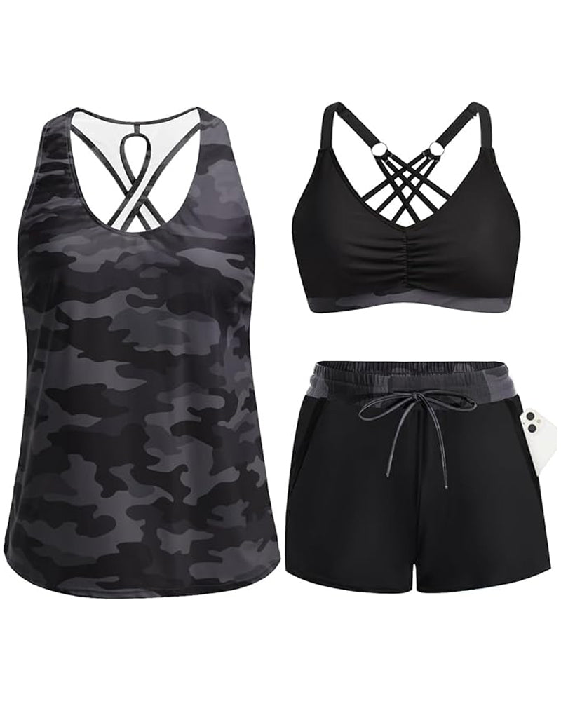 Wynter™ | 3-Piece Raglan Bikini Set With Cover-Up