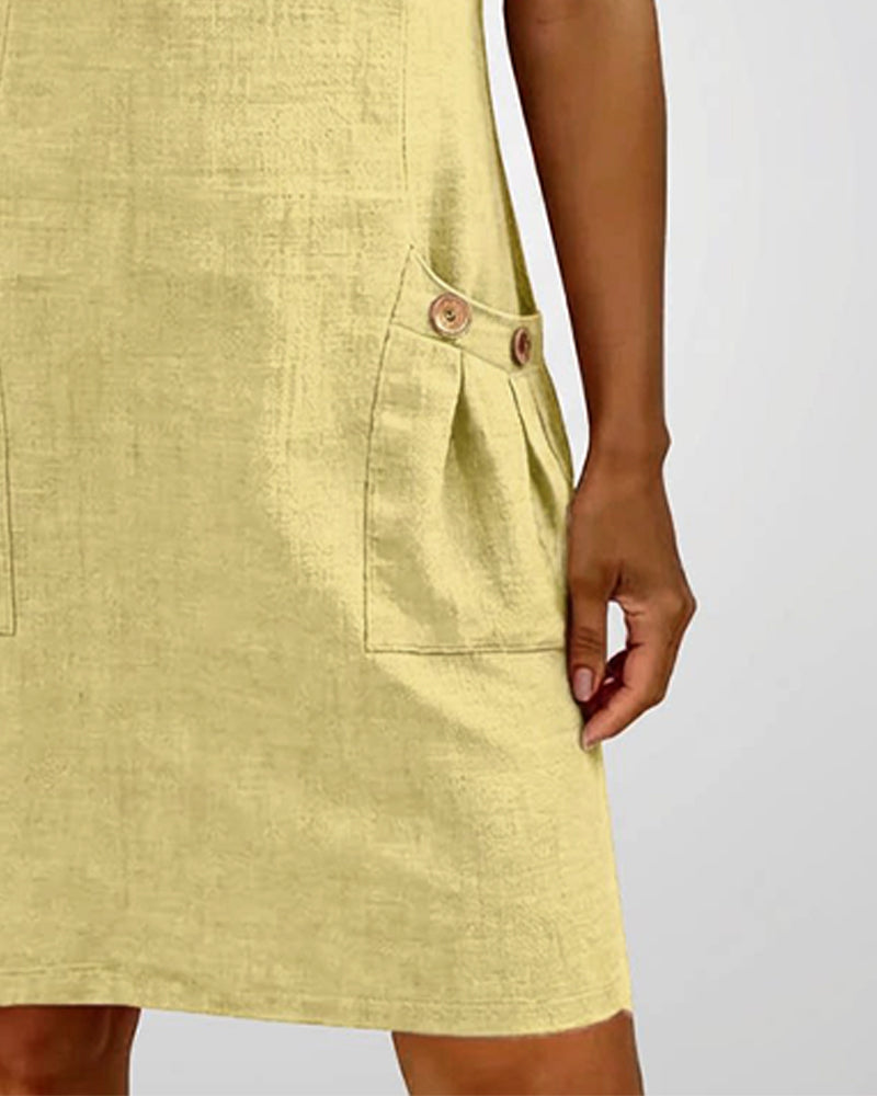 Zylia™ | Zip Pocket Casual A-Line Dress