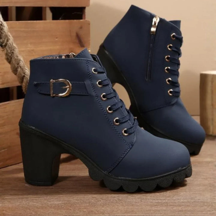 Valentina™ | Lace-Up Buckle Ankle Boots
