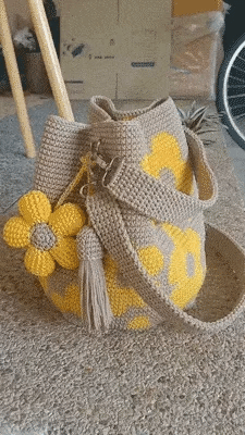 Lia - Handmade Crochet Floral Tote Bag