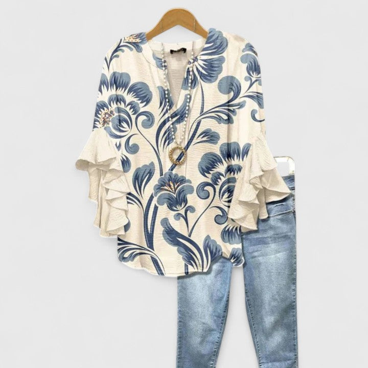 Kimberly™ | Ruffle Sleeve Flowy Blouse