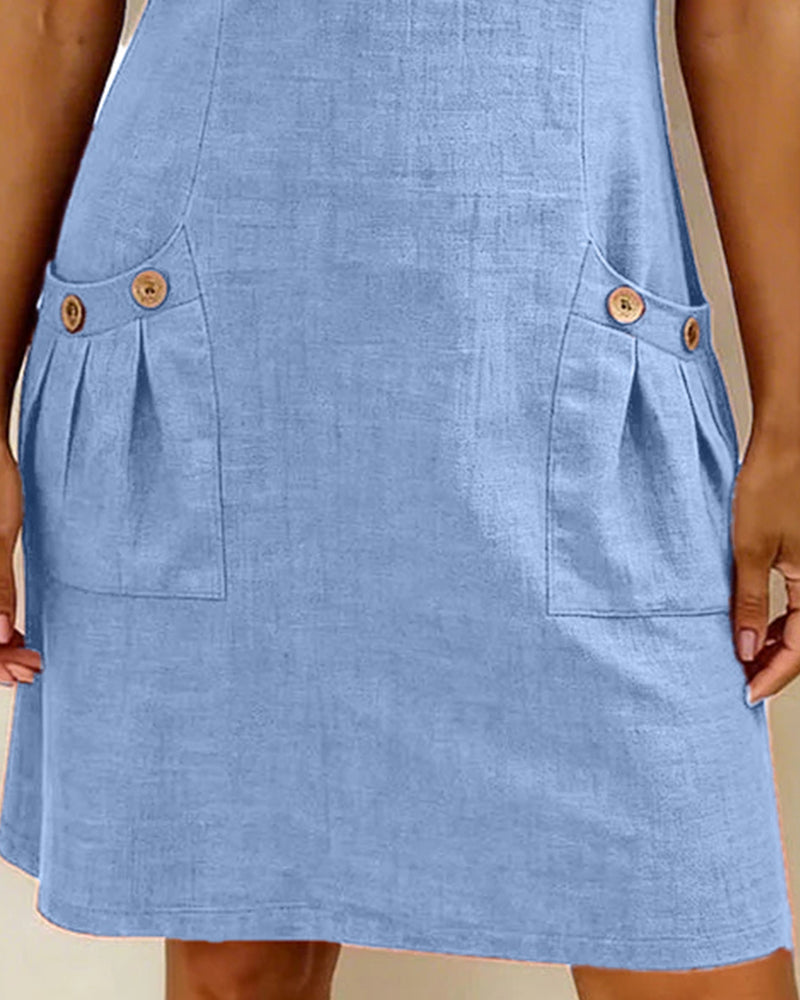 Zylia™ | Zip Pocket Casual A-Line Dress