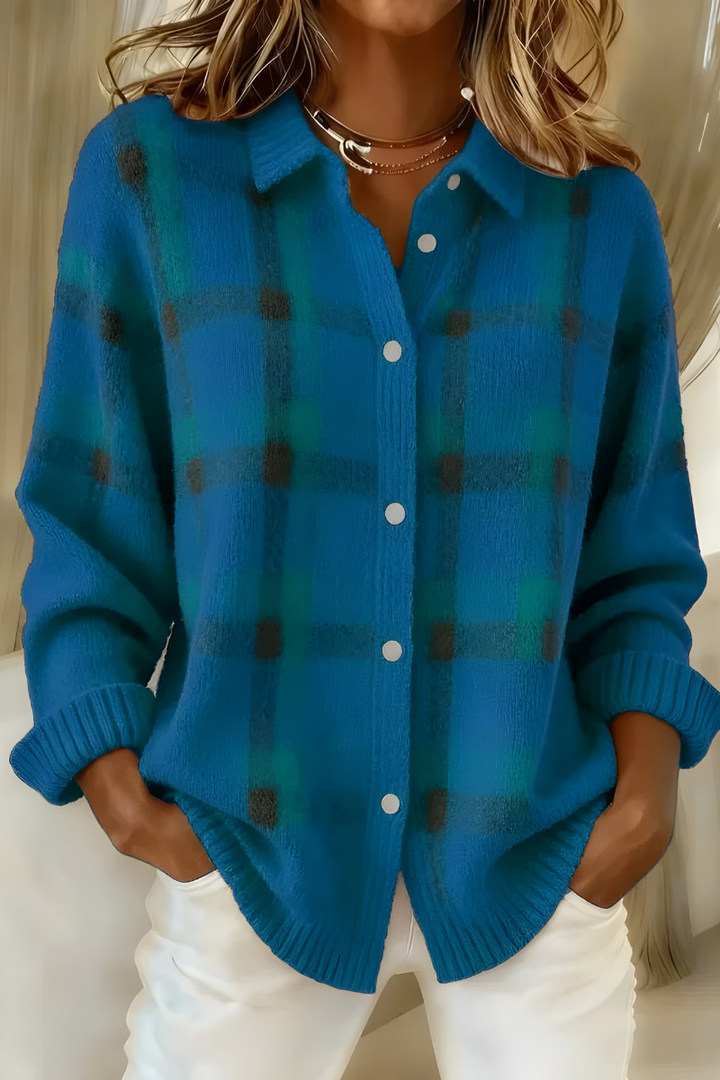 Gwendolyn™ | Soft Knit Plaid Cardigan