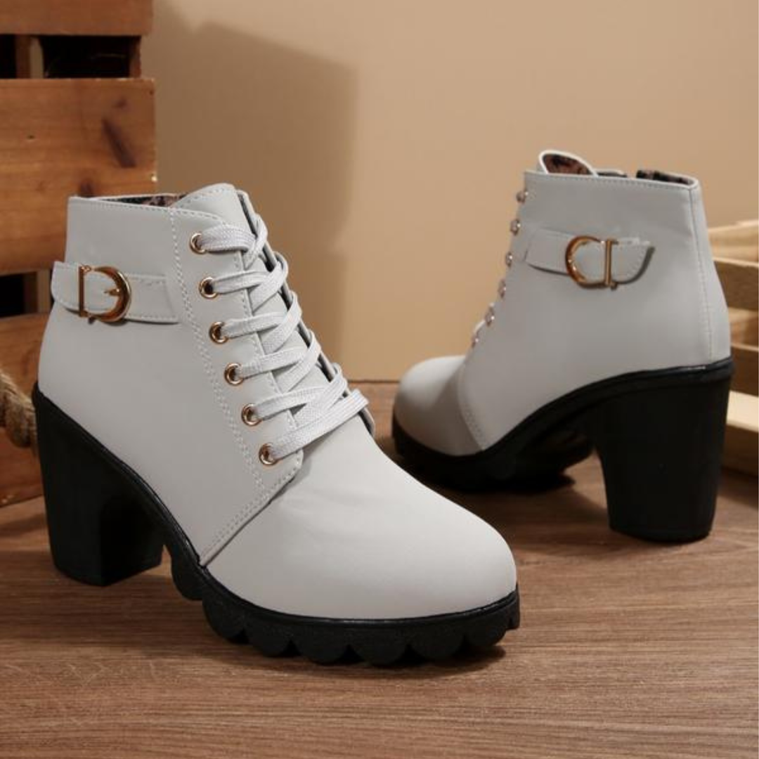 Valentina™ | Lace-Up Buckle Ankle Boots
