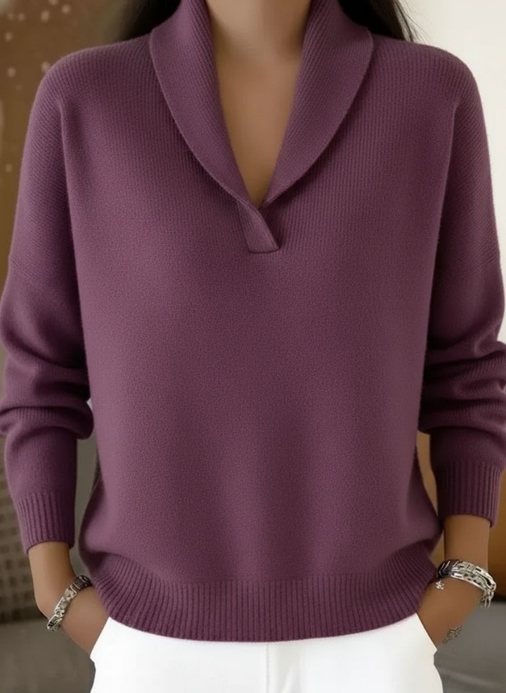 Caroline™ | Ribbed V-Neck Pullover Sweater