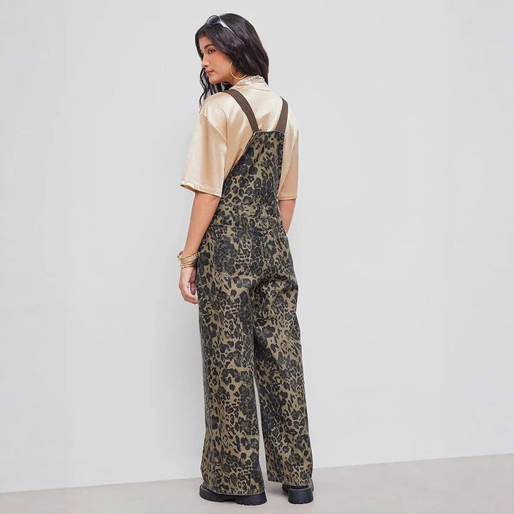 Sloane™ | Retro Leopard Print Jumpsuit