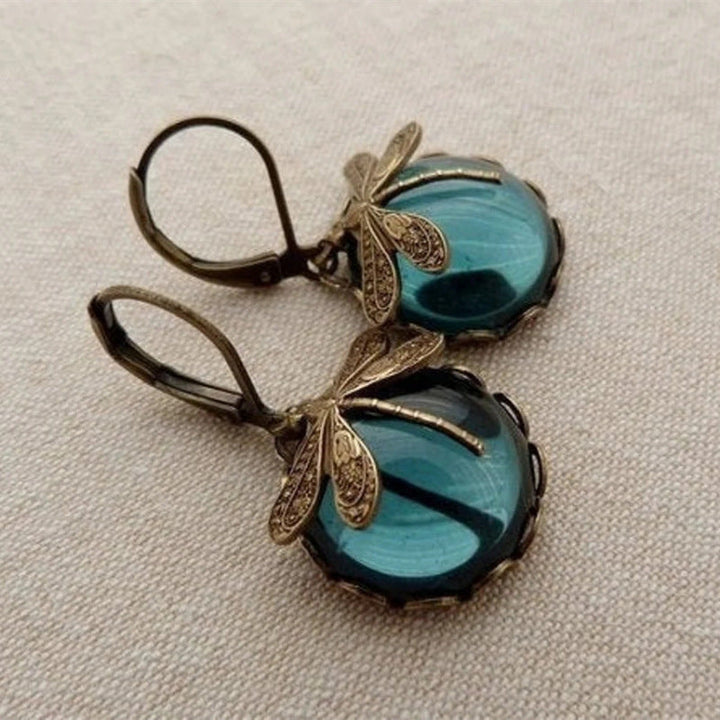 Elena™ | Elegant Spherical Dragonfly Earrings