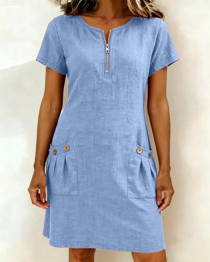 Nerisse™ | Zipper Pocket Casual Dress