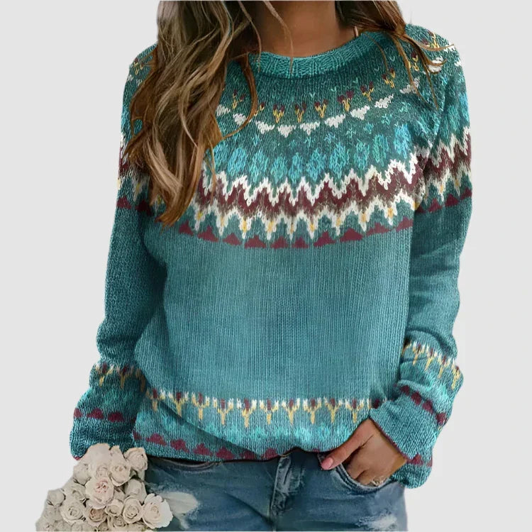 Charlie™ | Retro Wave Pattern Pullover Sweater