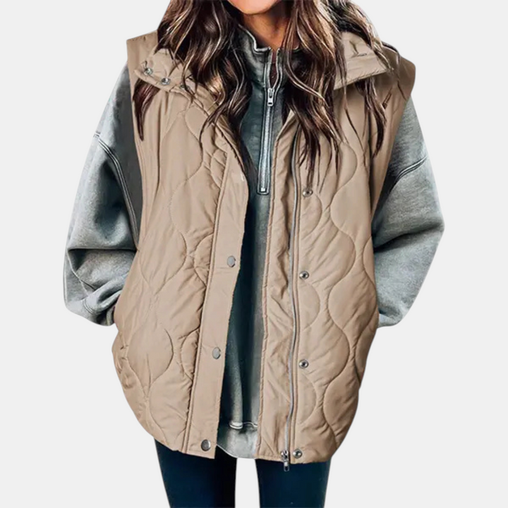 Autumn™ | Quilted Zip Up Snap Button Puffer Vest
