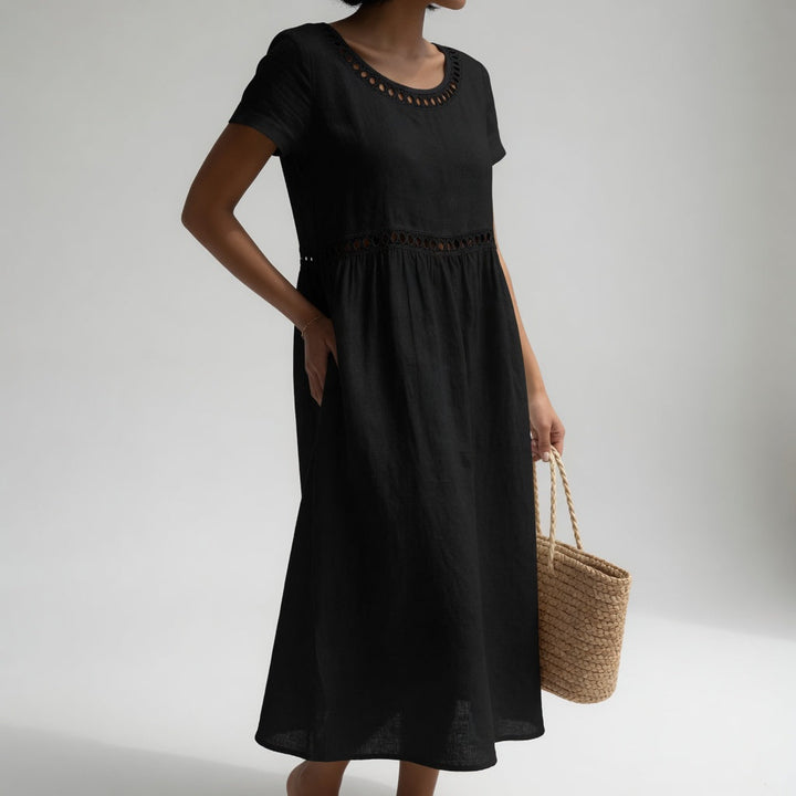 Ruby™ | Embroidered V-Neck Midi Dress
