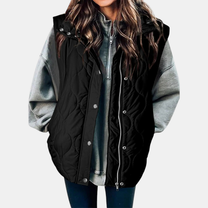 Autumn™ | Quilted Zip Up Snap Button Puffer Vest