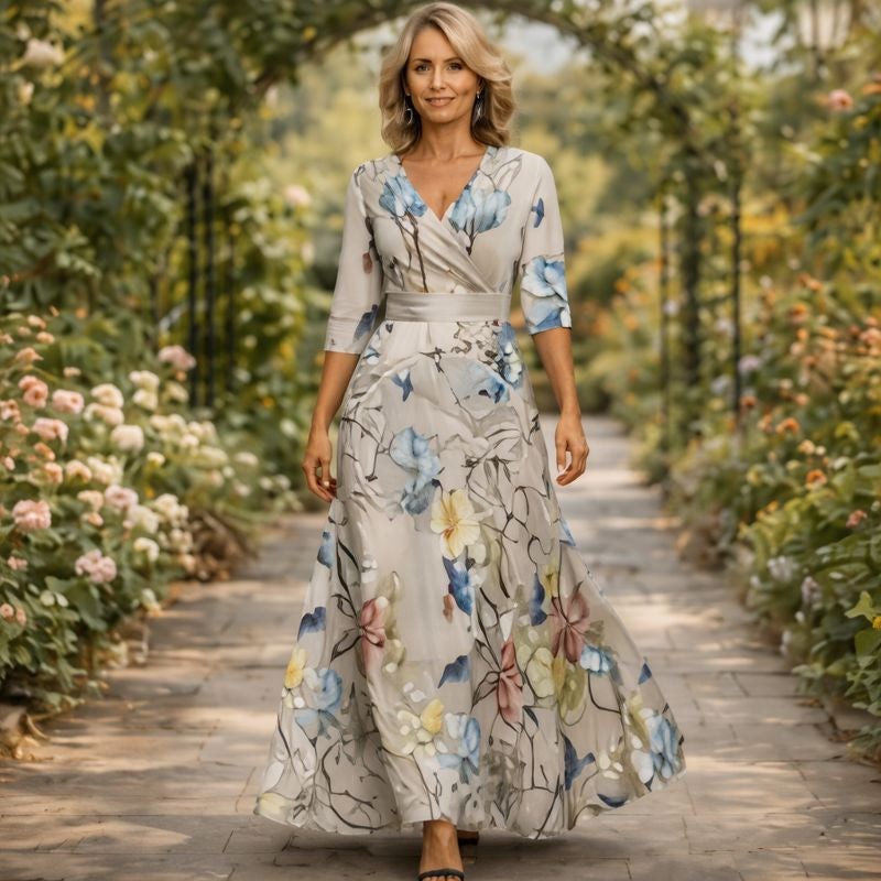 Zarielle™ | Wrap-Style Flowy Maxi Dress