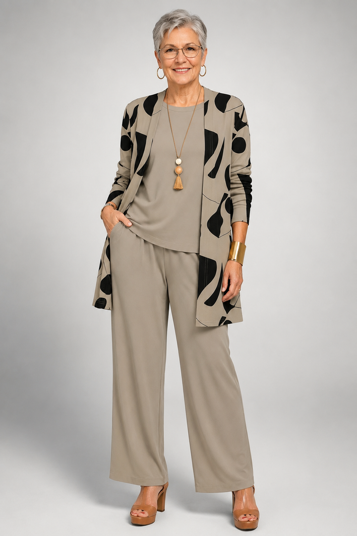 Camille - Abstract Print Three-Piece Set