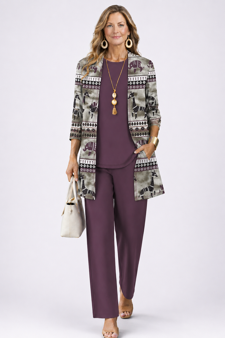 Marissa - Printed Layered Three-Piece Set