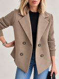 Celeste | Elegant Ribbed-Sleeve Double-Breasted Jacket