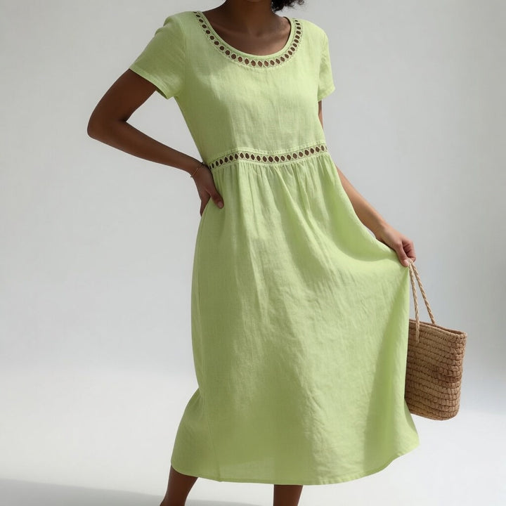 Ruby™ | Embroidered V-Neck Midi Dress