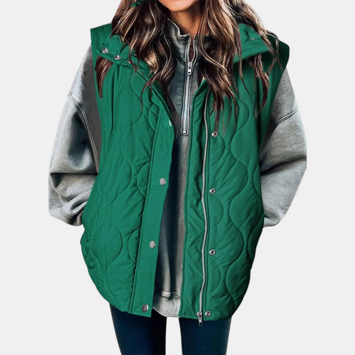 Autumn™ | Quilted Zip Up Snap Button Puffer Vest
