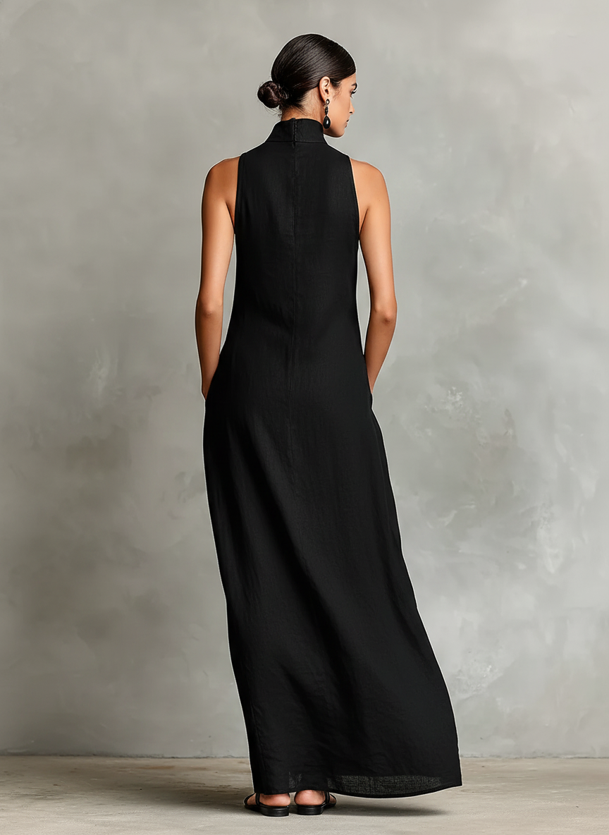 Caroline™ | Elegant Monochrome Turtleneck Dress