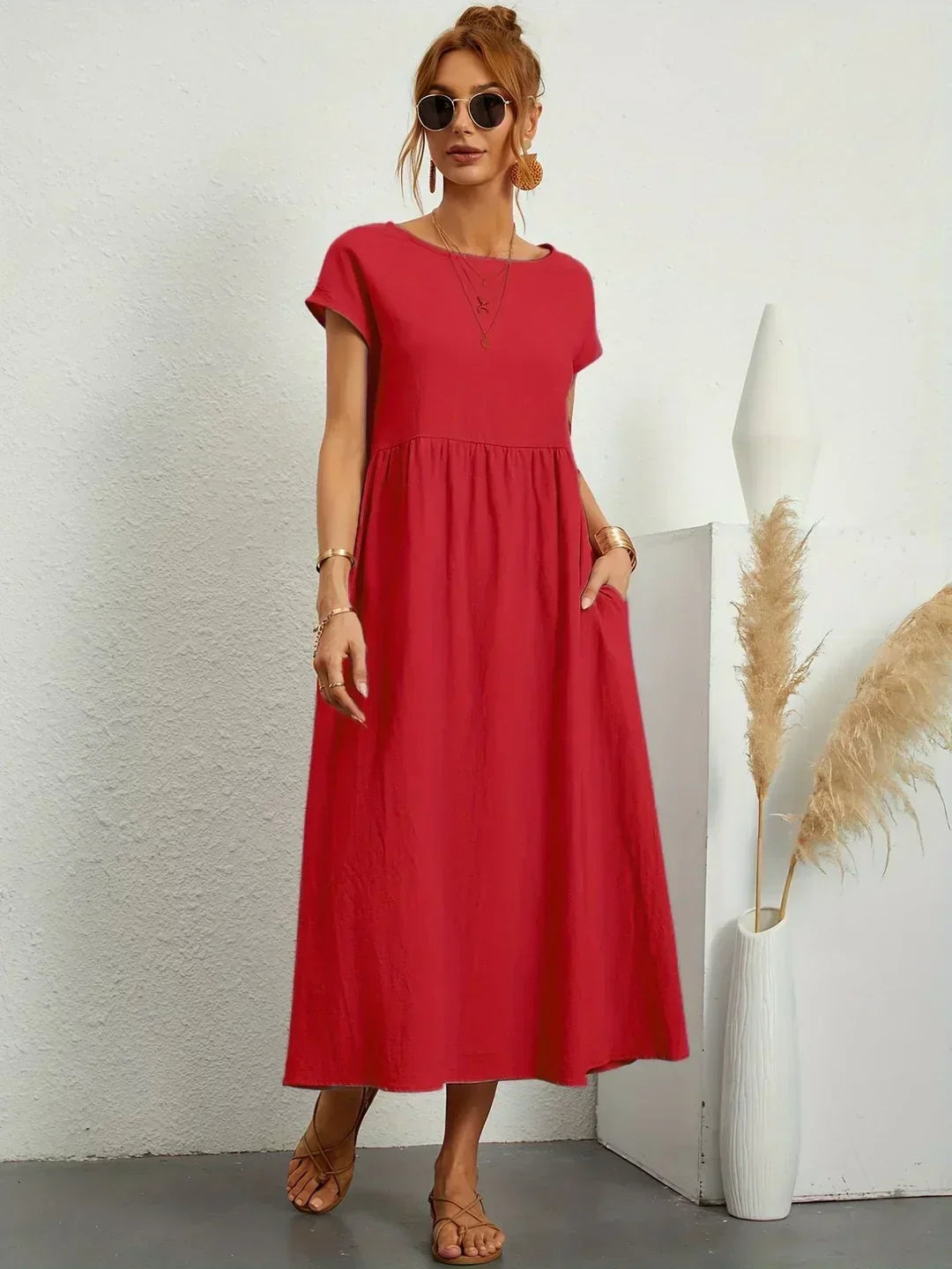 Leilani™ | Elegant Fluid Midi Dress