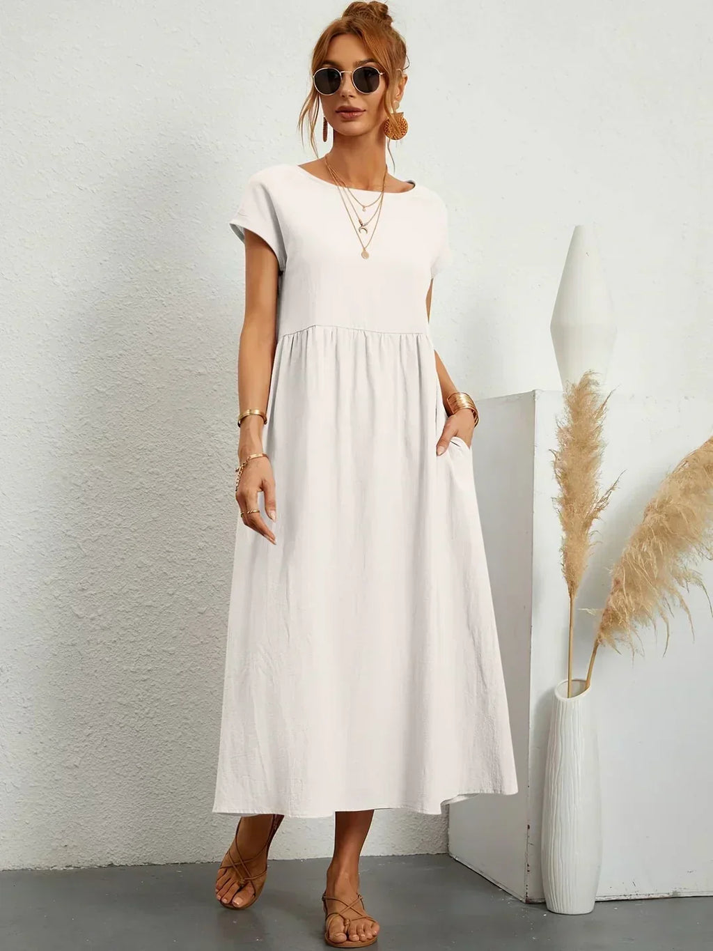 Quiana™ | Elegant Fluid Midi Dress