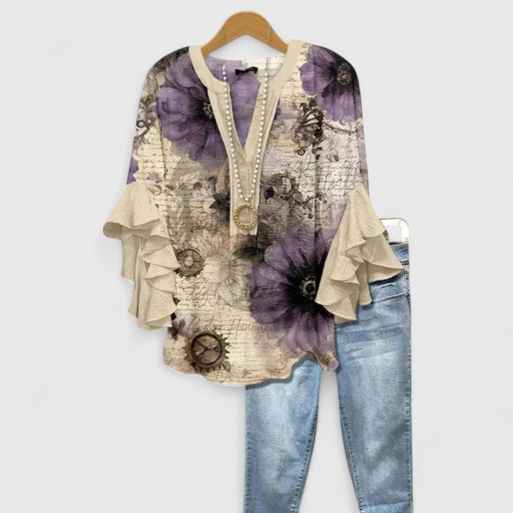 Kimberly™ | Ruffle Sleeve Flowy Blouse