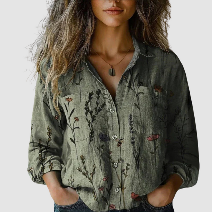 Miah™ | Vintage Printed Blouse