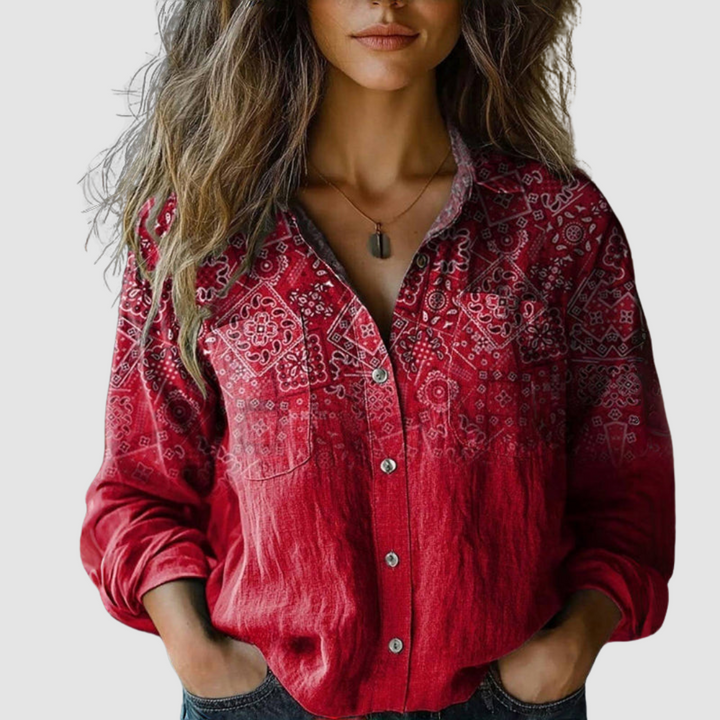 Miah™ | Vintage Printed Blouse