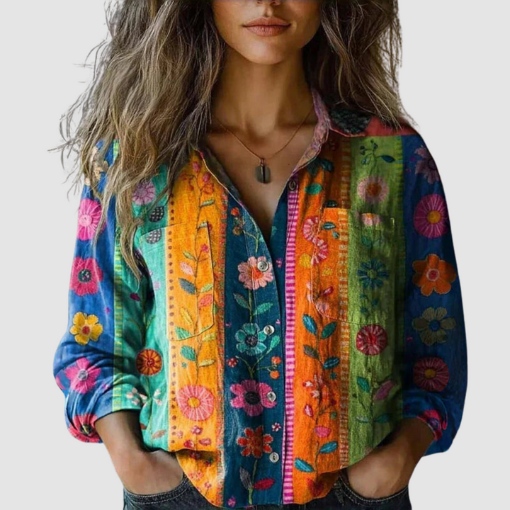 Miah™ | Vintage Printed Blouse