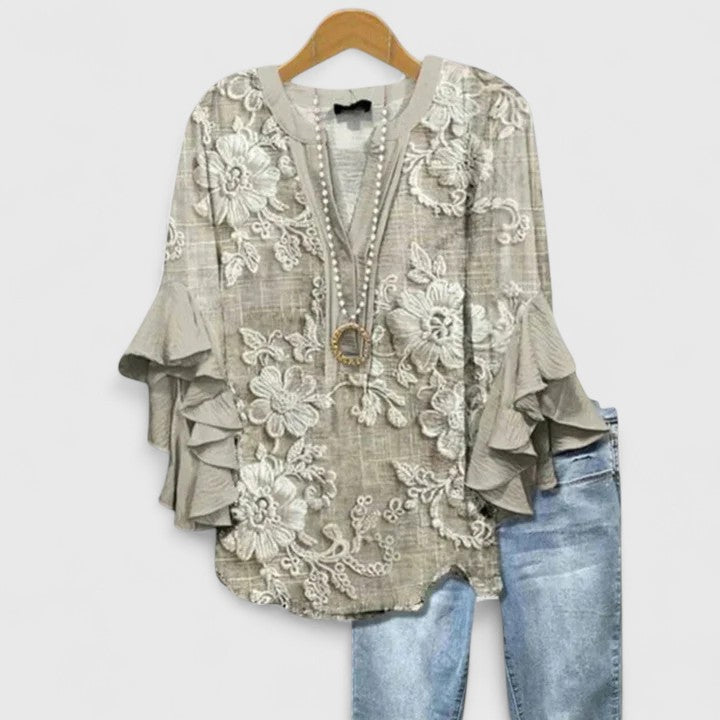 Kimberly™ | Ruffle Sleeve Flowy Blouse