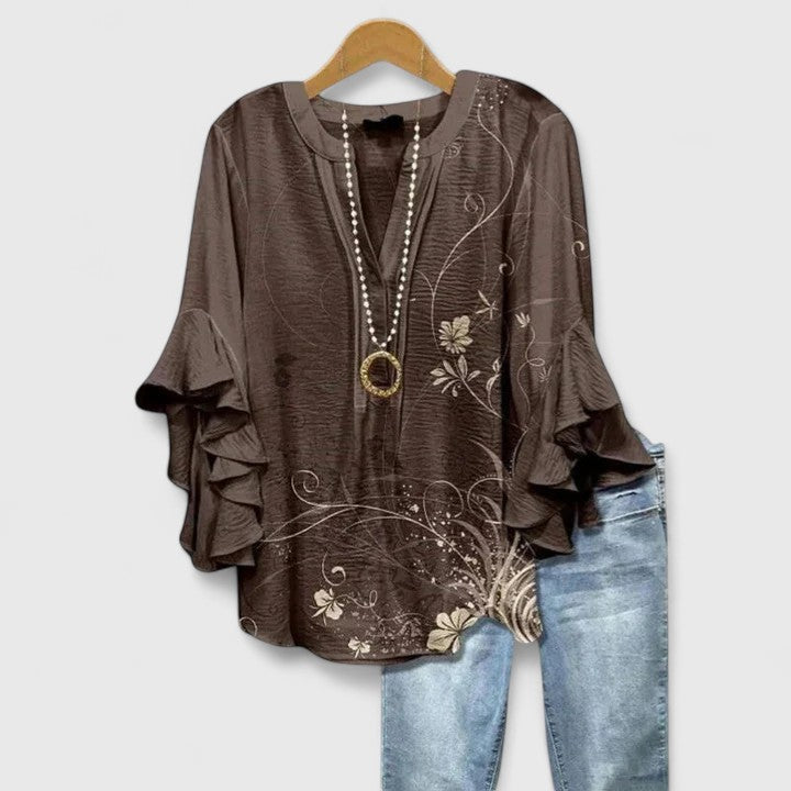 Kimberly™ | Ruffle Sleeve Flowy Blouse
