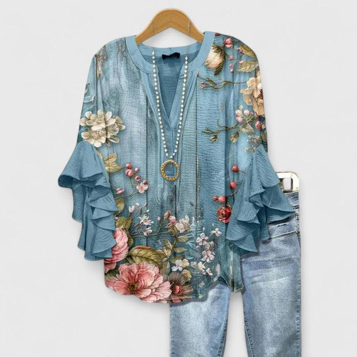 Kimberly™ | Ruffle Sleeve Flowy Blouse