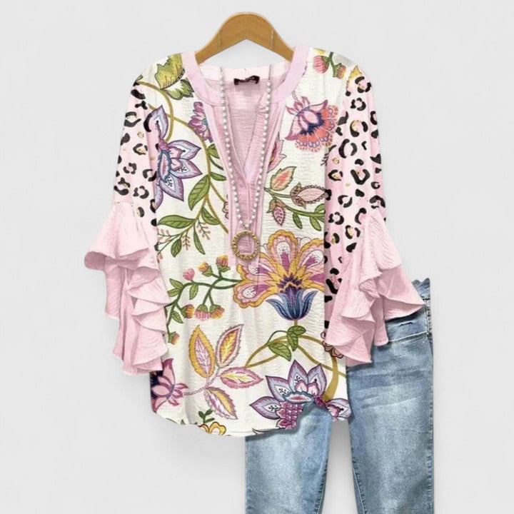 Kimberly™ | Ruffle Sleeve Flowy Blouse