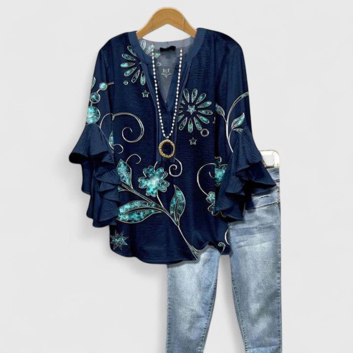 Kimberly™ | Ruffle Sleeve Flowy Blouse