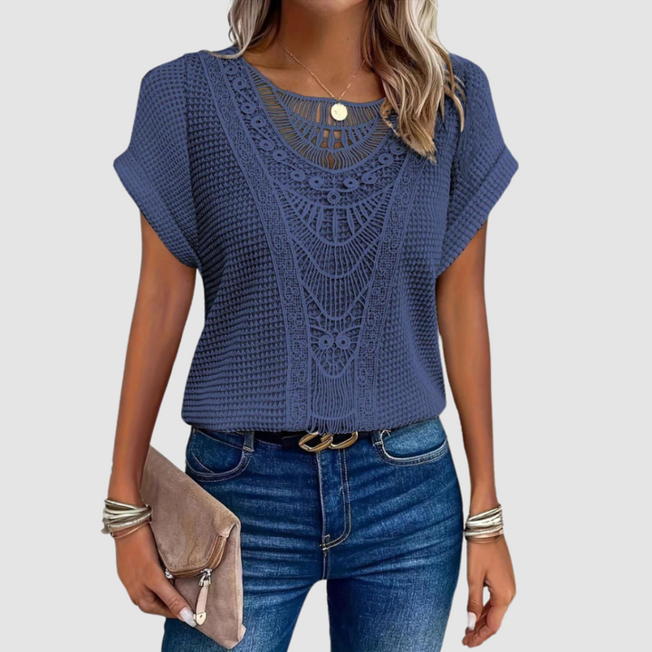 Aylin™ | Elegant Sheer Embroidered Top