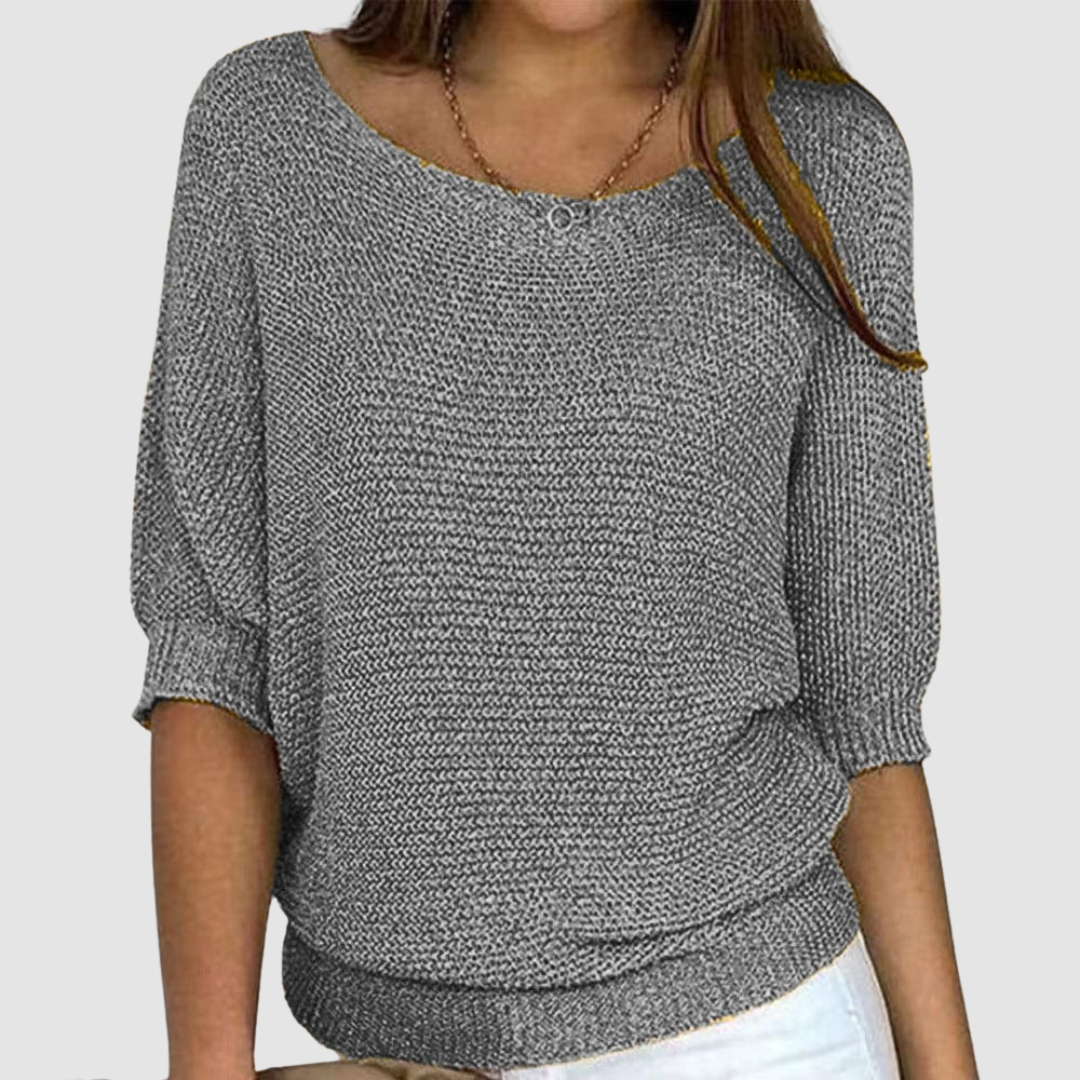 Eliana™ | Elegant Crewneck Knit Sweater