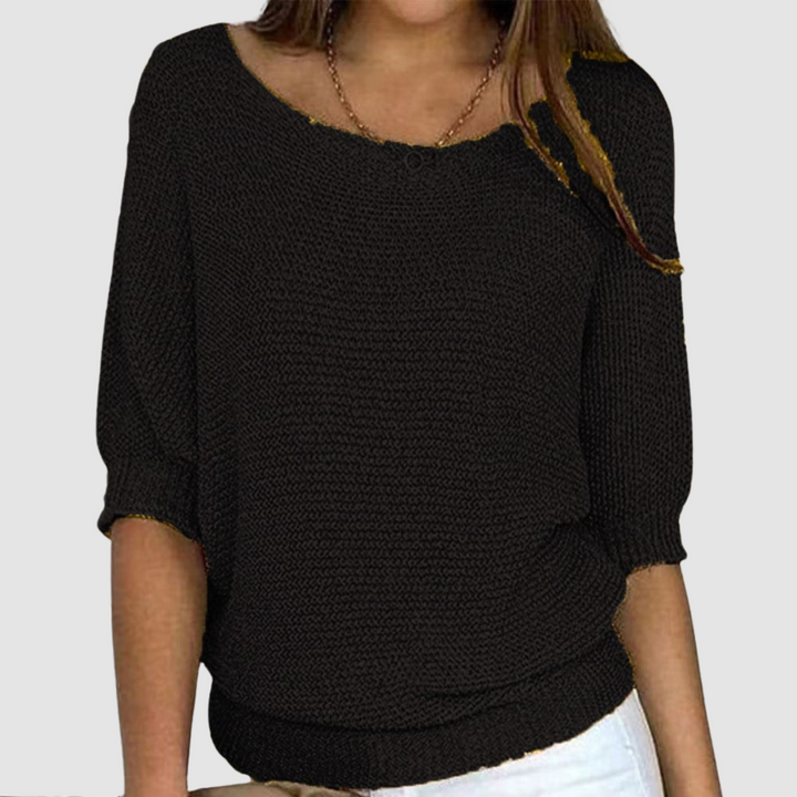 Eliana™ | Elegant Crewneck Knit Sweater