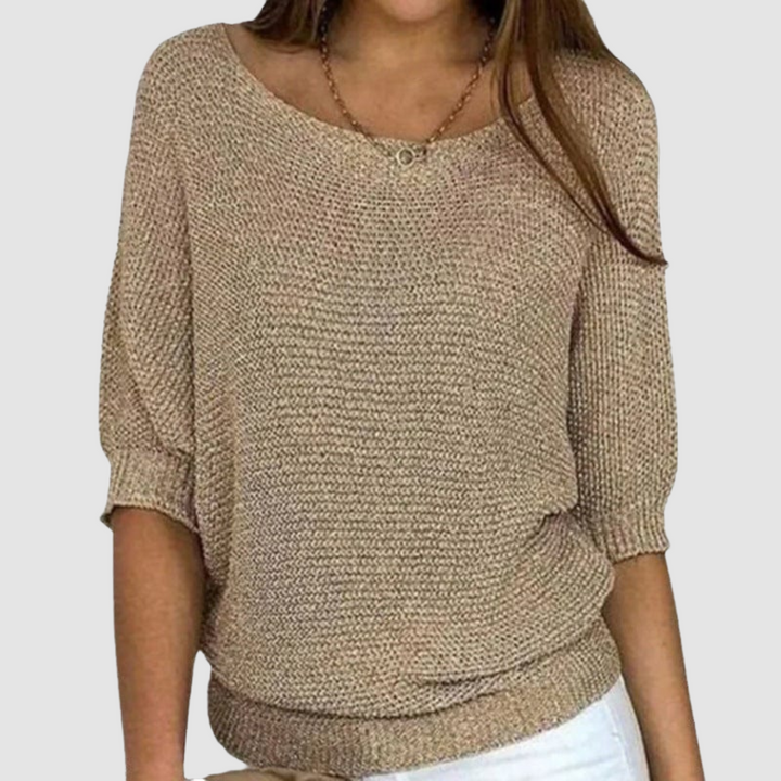 Eliana™ | Elegant Crewneck Knit Sweater