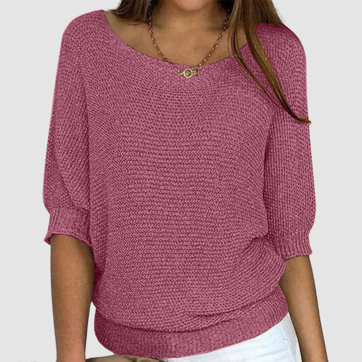 Eliana™ | Elegant Crewneck Knit Sweater