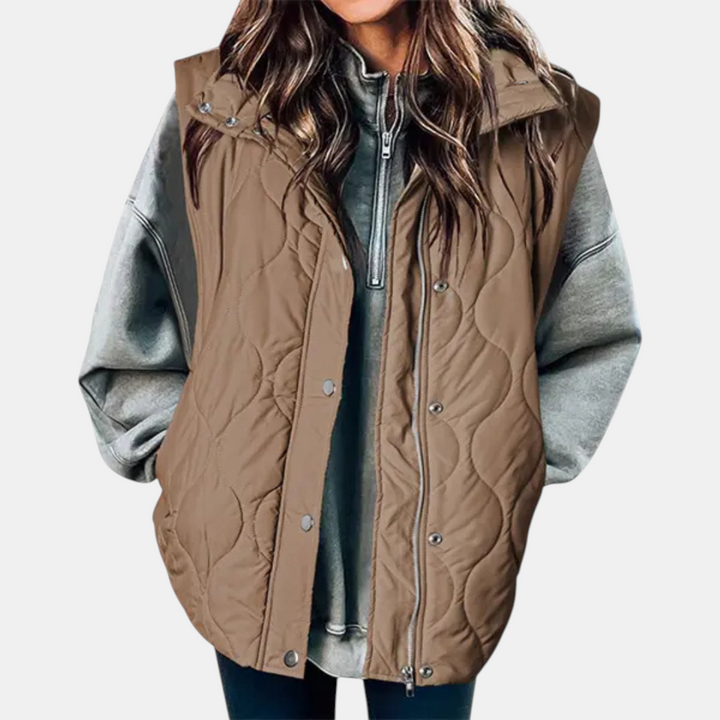 Autumn™ | Quilted Zip Up Snap Button Puffer Vest