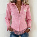 Nyla™ | Fringe Button-Up Blouse