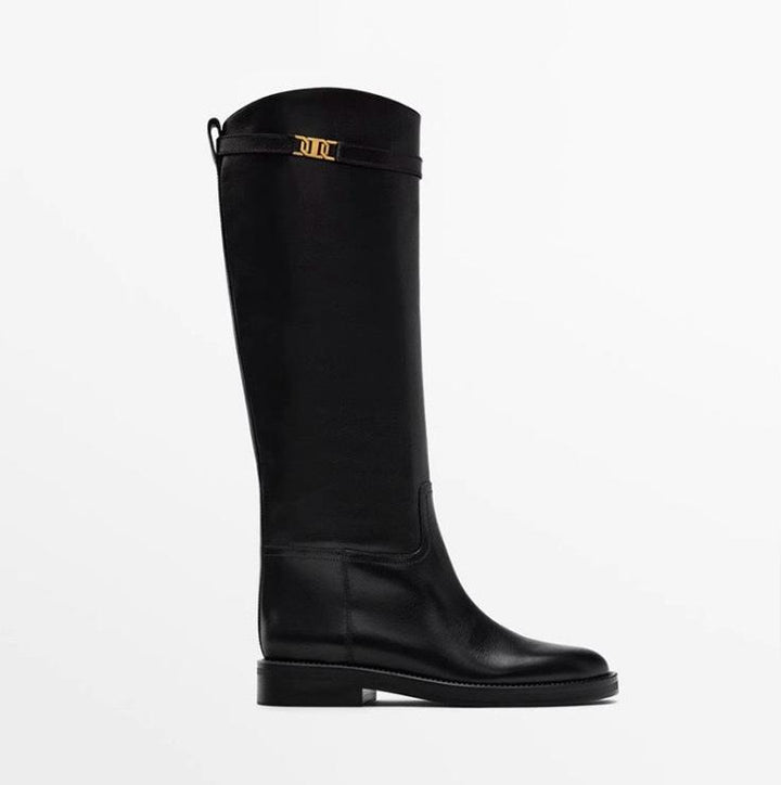 Helen™ | Minimalist Block Heel Buckle Ankle Boots