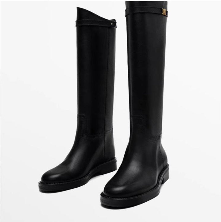 Helen™ | Minimalist Block Heel Buckle Ankle Boots