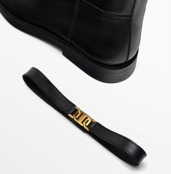 Helen™ | Minimalist Block Heel Buckle Ankle Boots