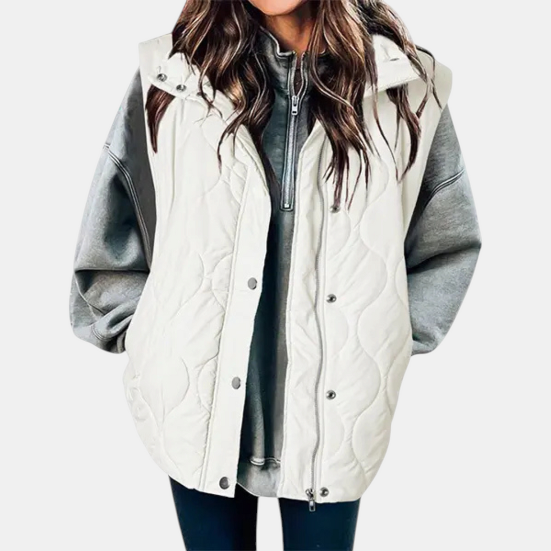 Autumn™ | Quilted Zip Up Snap Button Puffer Vest