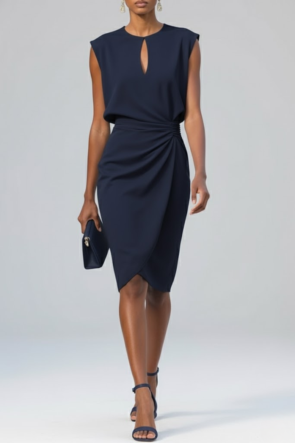 Everly™ | Elegant Draped Midi Dress