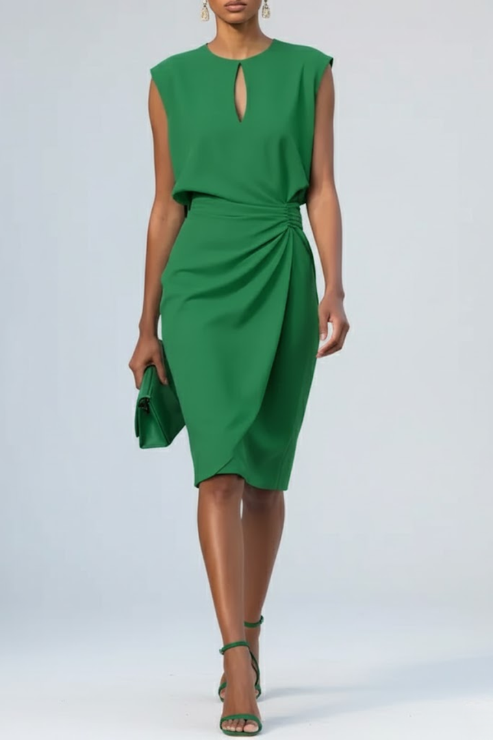 Everly™ | Elegant Draped Midi Dress