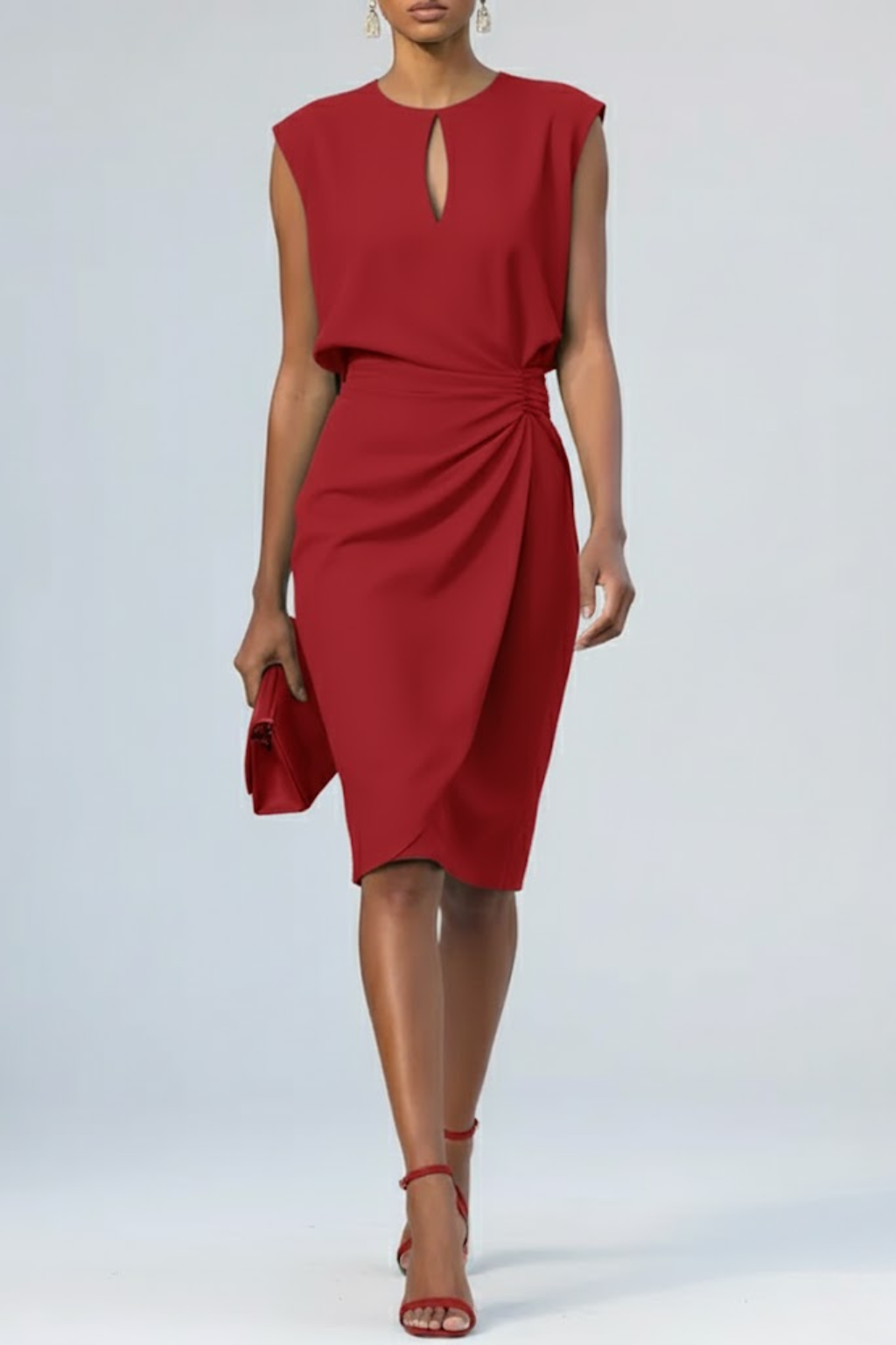 Everly™ | Elegant Draped Midi Dress