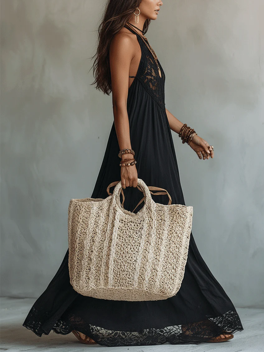 Juliette™ | Boho Black Sleeveless Maxi Dress